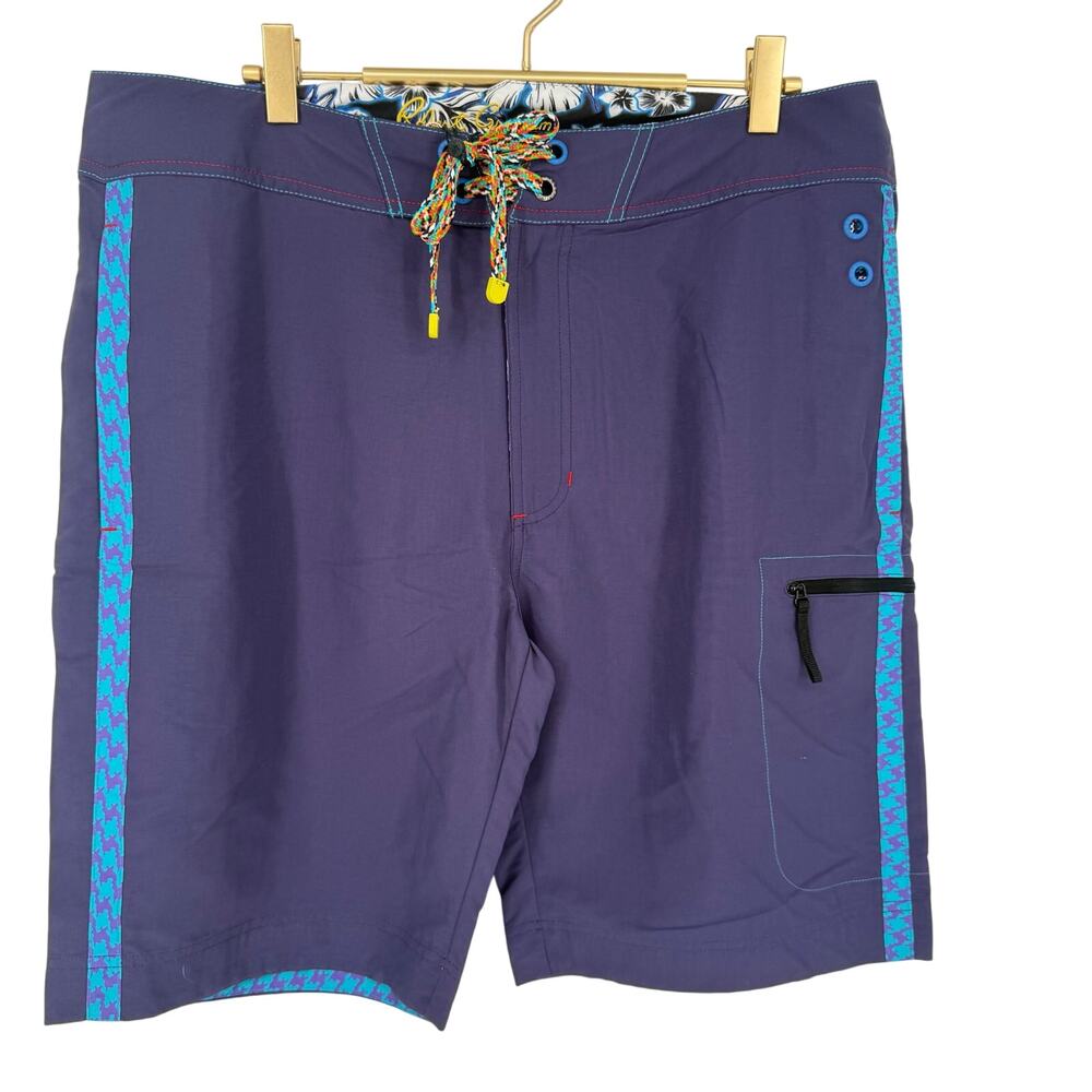 Robert Graham Men's Swim Shorts BORA BORA Dark Purple Solid 34